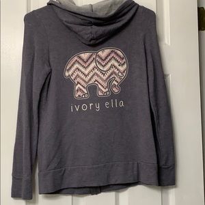 Ivory Ella S gray zip up hoodie